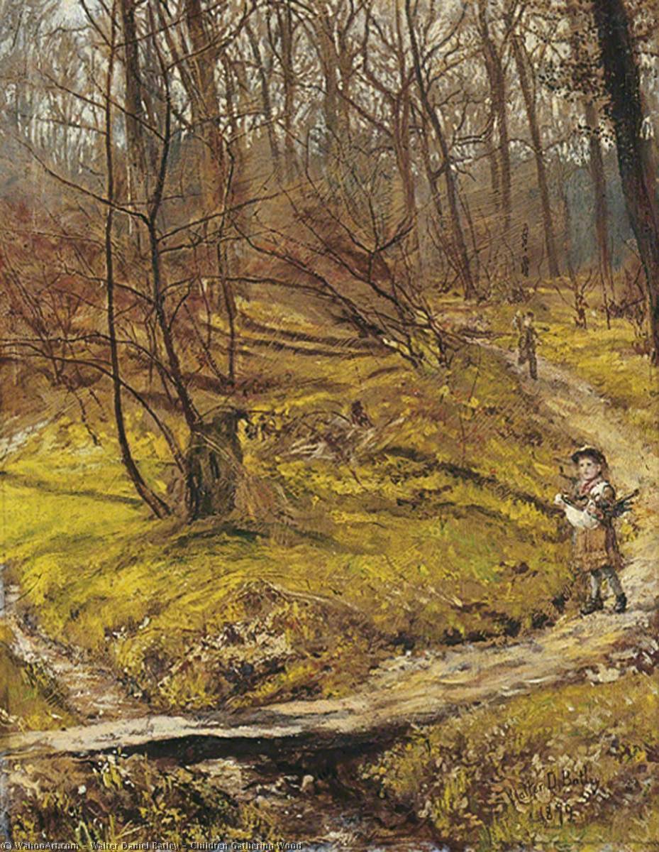 WikiOO.org - Εγκυκλοπαίδεια Καλών Τεχνών - Ζωγραφική, έργα τέχνης Walter Daniel Batley - Children Gathering Wood