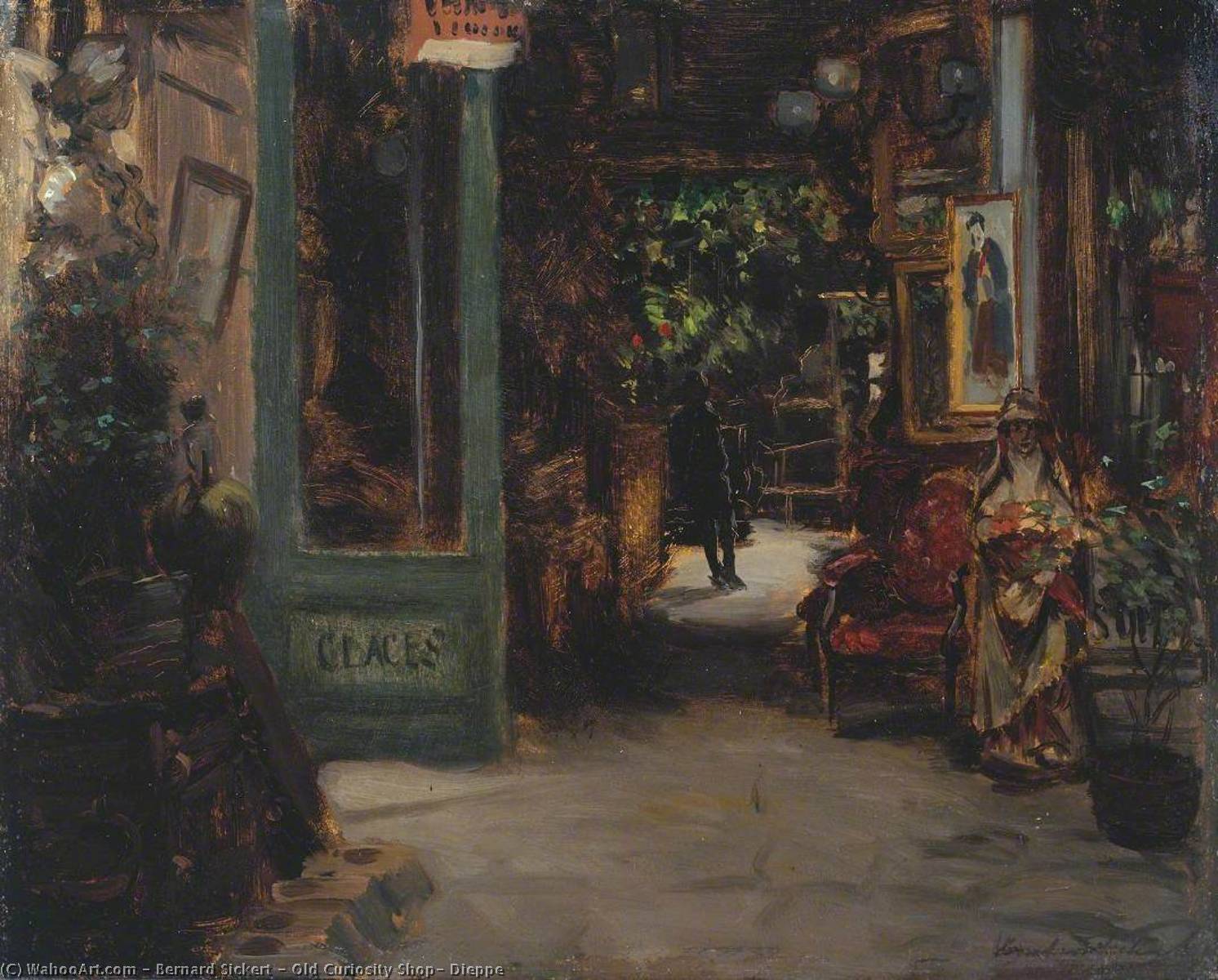 Wikioo.org – La Enciclopedia de las Bellas Artes - Pintura, Obras de arte de Bernard Sickert - curiosidad antigua Tienda , Dieppe