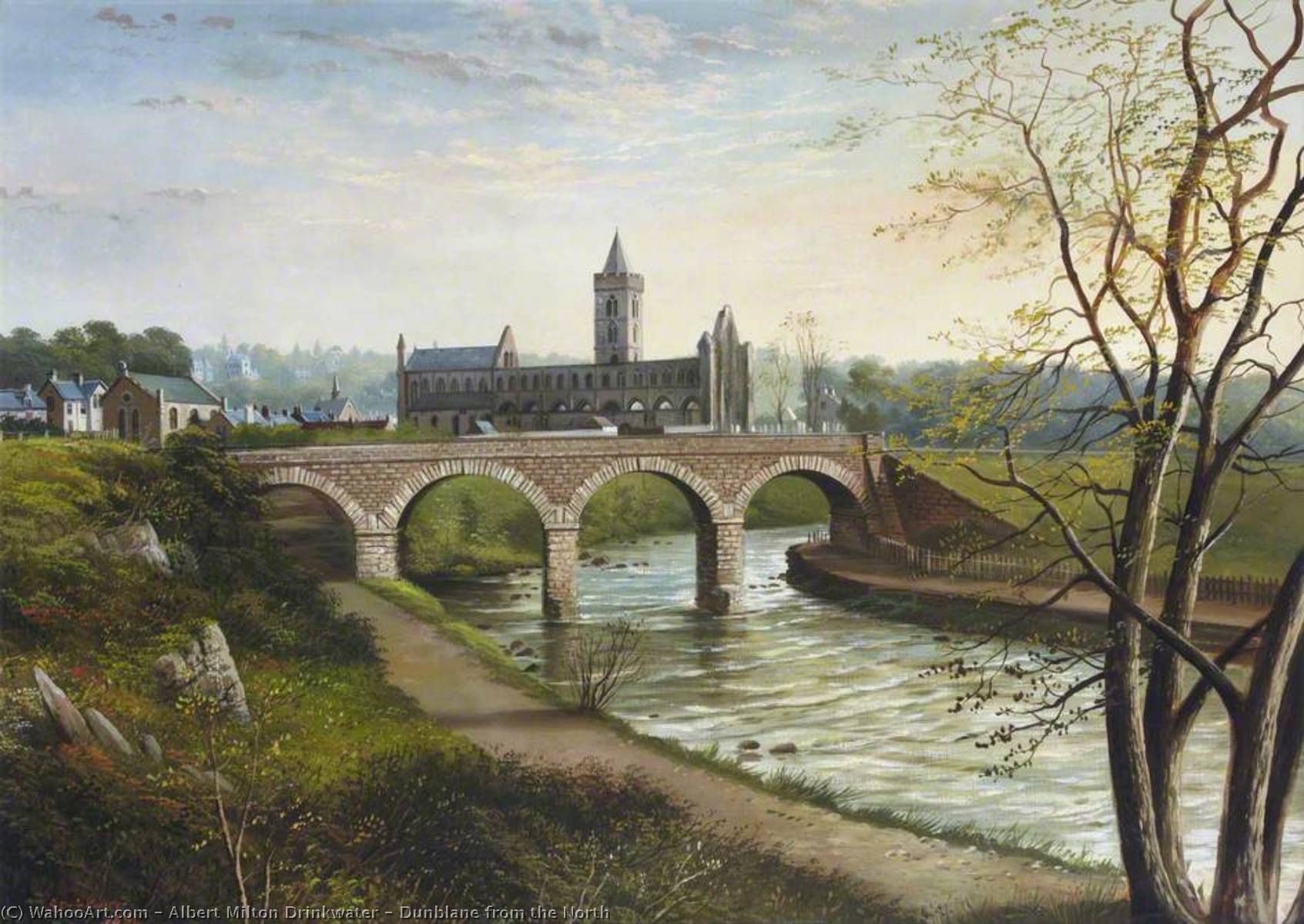 Wikioo.org - The Encyclopedia of Fine Arts - Painting, Artwork by Albert Milton Drinkwater - Dunblane from the North