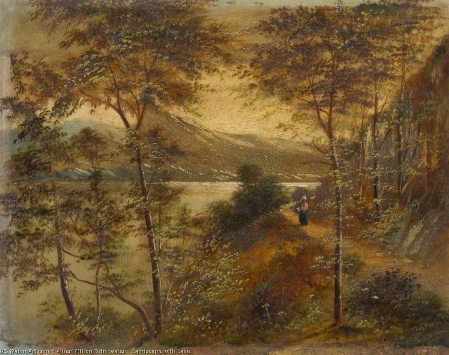 Wikioo.org - The Encyclopedia of Fine Arts - Painting, Artwork by Albert Milton Drinkwater - Landscape with Lake