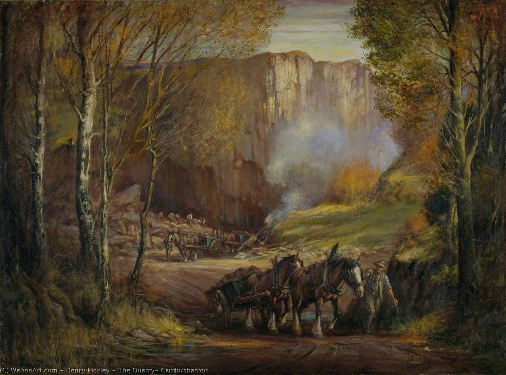 Wikioo.org - The Encyclopedia of Fine Arts - Painting, Artwork by Henry Morley - The Quarry, Cambusbarron