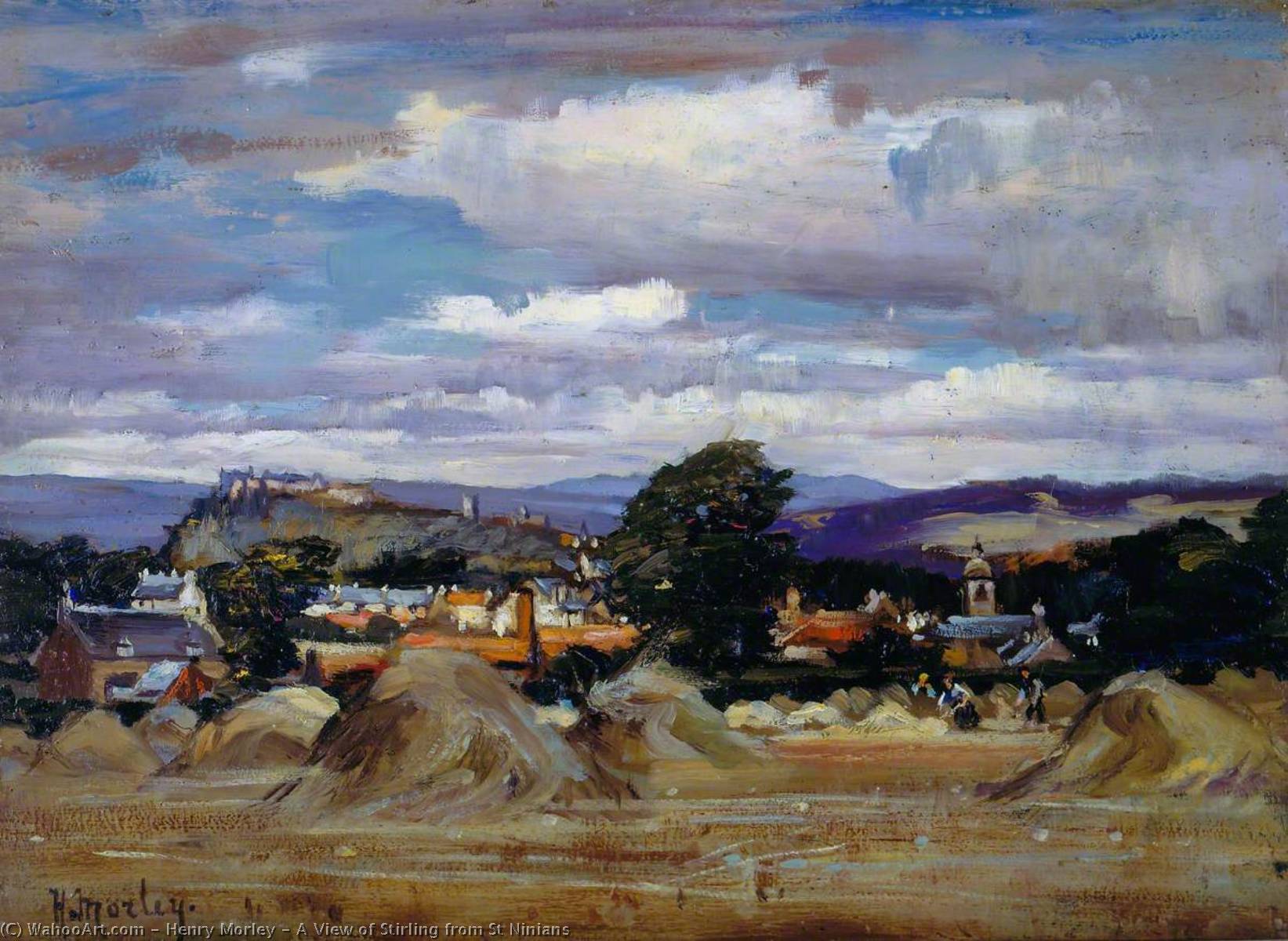 Wikioo.org - The Encyclopedia of Fine Arts - Painting, Artwork by Henry Morley - A View of Stirling from St Ninians
