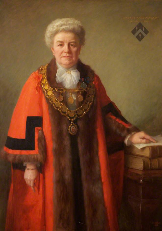 Wikioo.org - The Encyclopedia of Fine Arts - Painting, Artwork by Isaac Cooke - Miss Gwenllian E. F. Morgan (1852–1939), Coronation Mayor of Brecon (1910–1911)