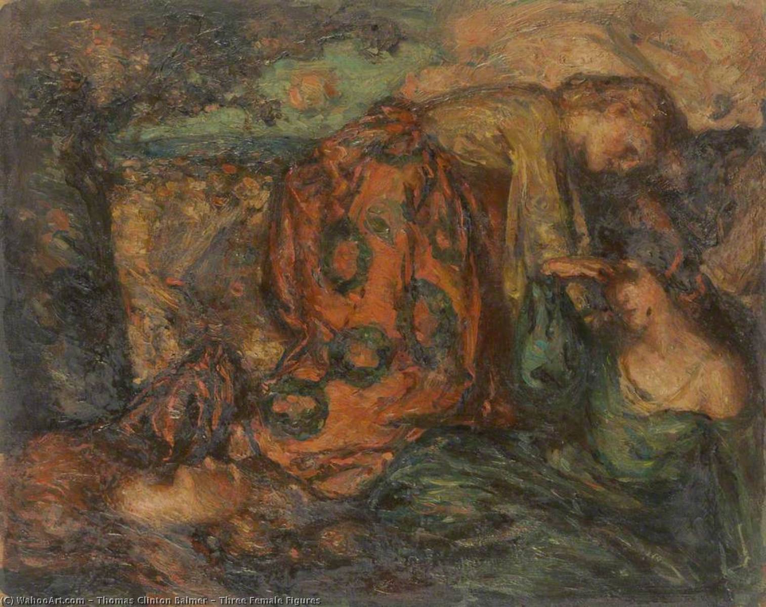 Wikioo.org - The Encyclopedia of Fine Arts - Painting, Artwork by Thomas Clinton Balmer - Three Female Figures