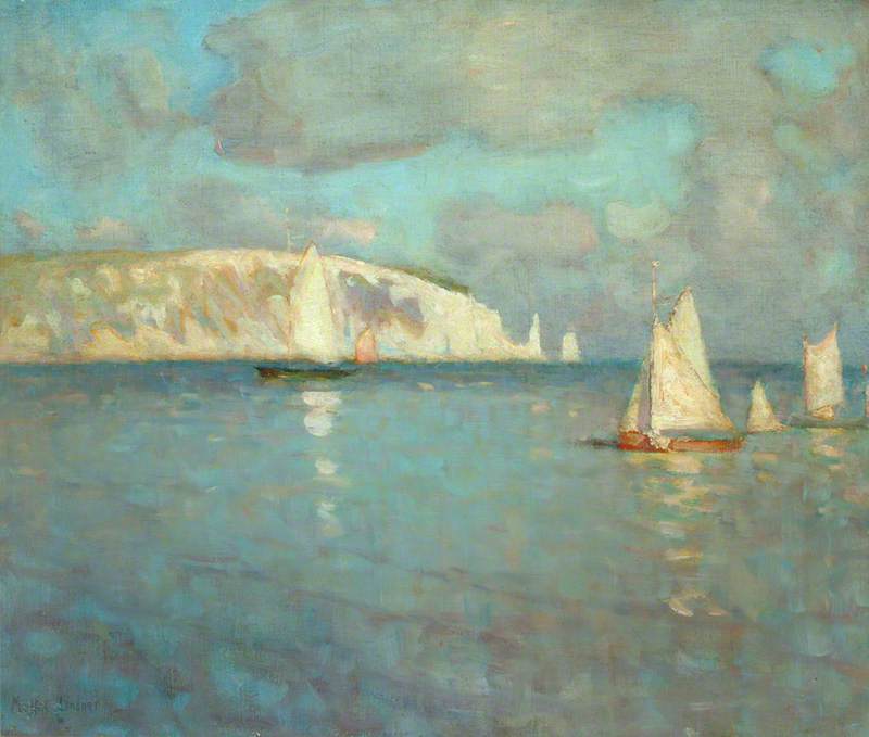 Wikioo.org - The Encyclopedia of Fine Arts - Painting, Artwork by Moffat Peter Lindner - Swanage Bay, Dorset, Morning