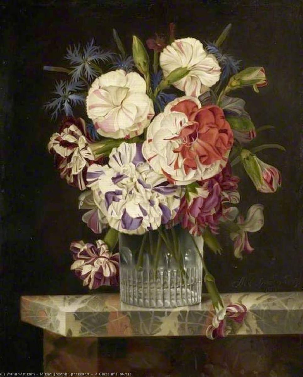 Wikioo.org - The Encyclopedia of Fine Arts - Painting, Artwork by Michel Joseph Speeckaert - A Glass of Flowers
