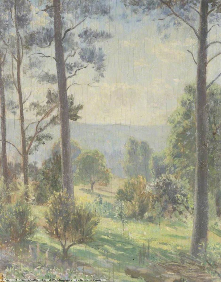 Wikioo.org - The Encyclopedia of Fine Arts - Painting, Artwork by William Lionel Waddington - In a Garden, Coniston