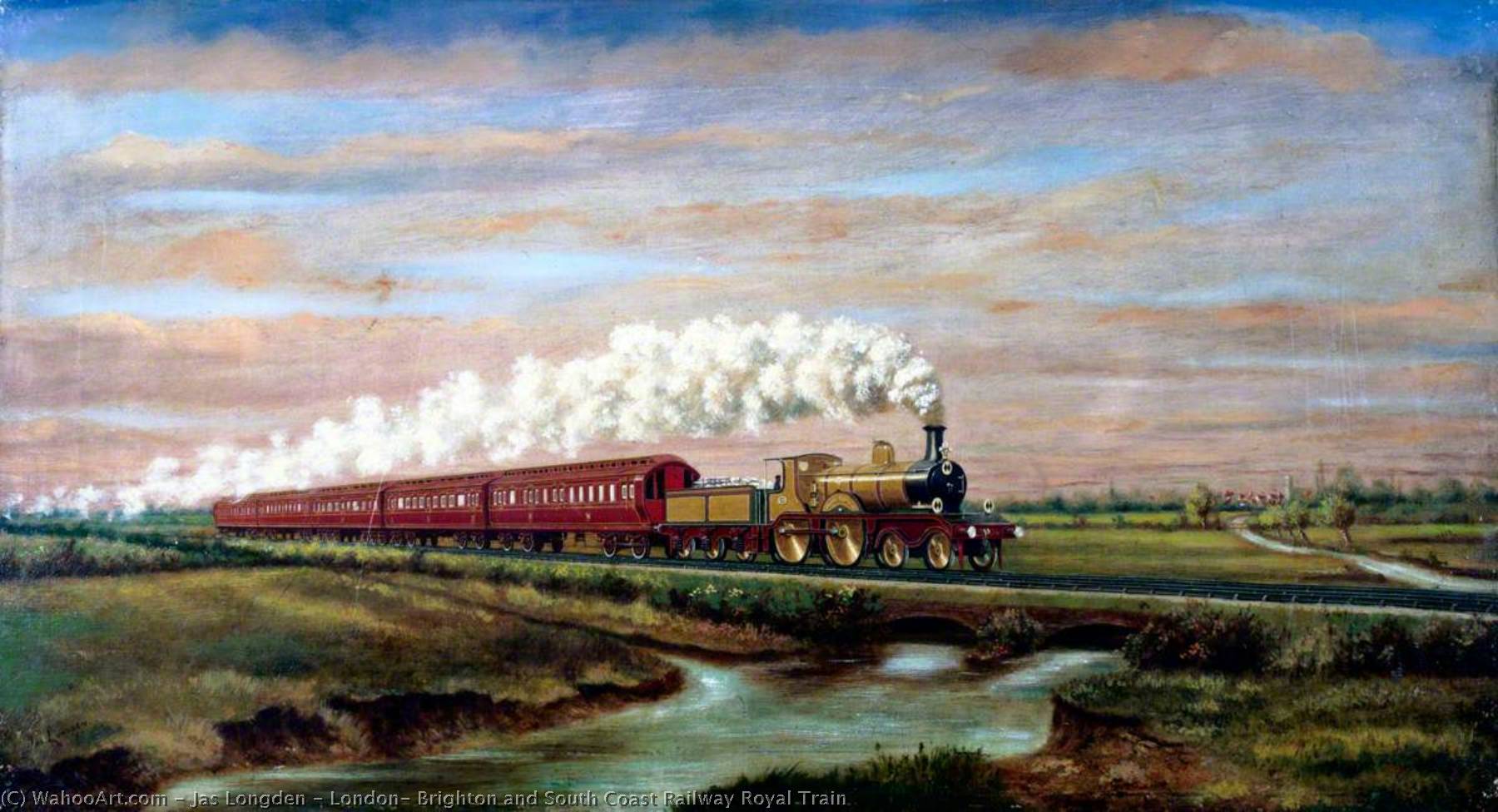 Wikioo.org - The Encyclopedia of Fine Arts - Painting, Artwork by Jas Longden - London, Brighton and South Coast Railway Royal Train