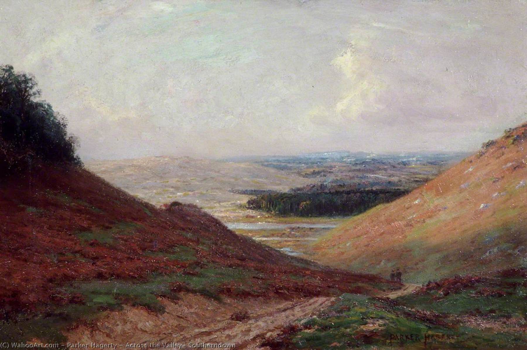 Wikioo.org - The Encyclopedia of Fine Arts - Painting, Artwork by Parker Hagerty - Across the Valley, Southerndown