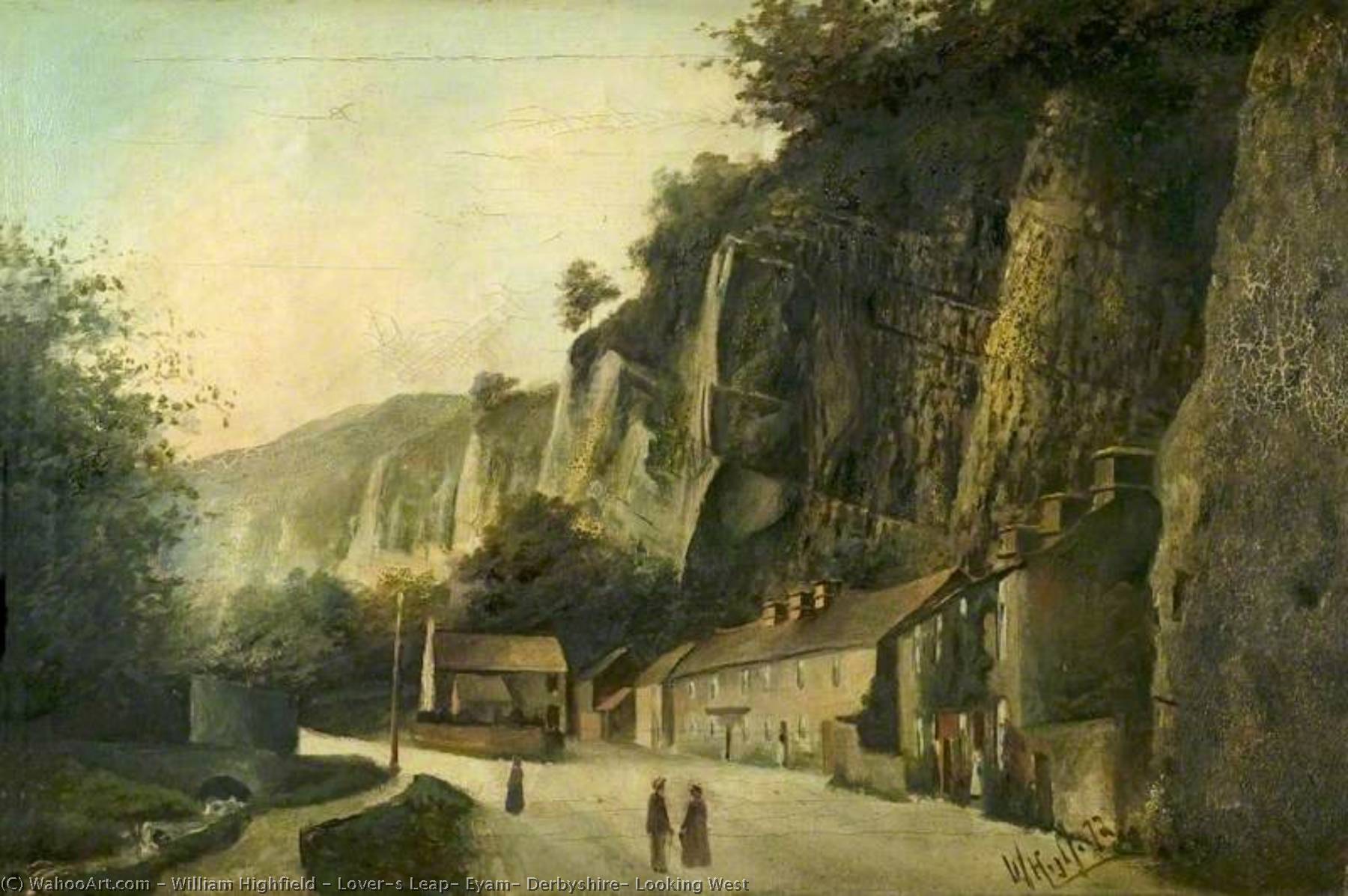 Wikioo.org - The Encyclopedia of Fine Arts - Painting, Artwork by William Highfield - Lover's Leap, Eyam, Derbyshire, Looking West
