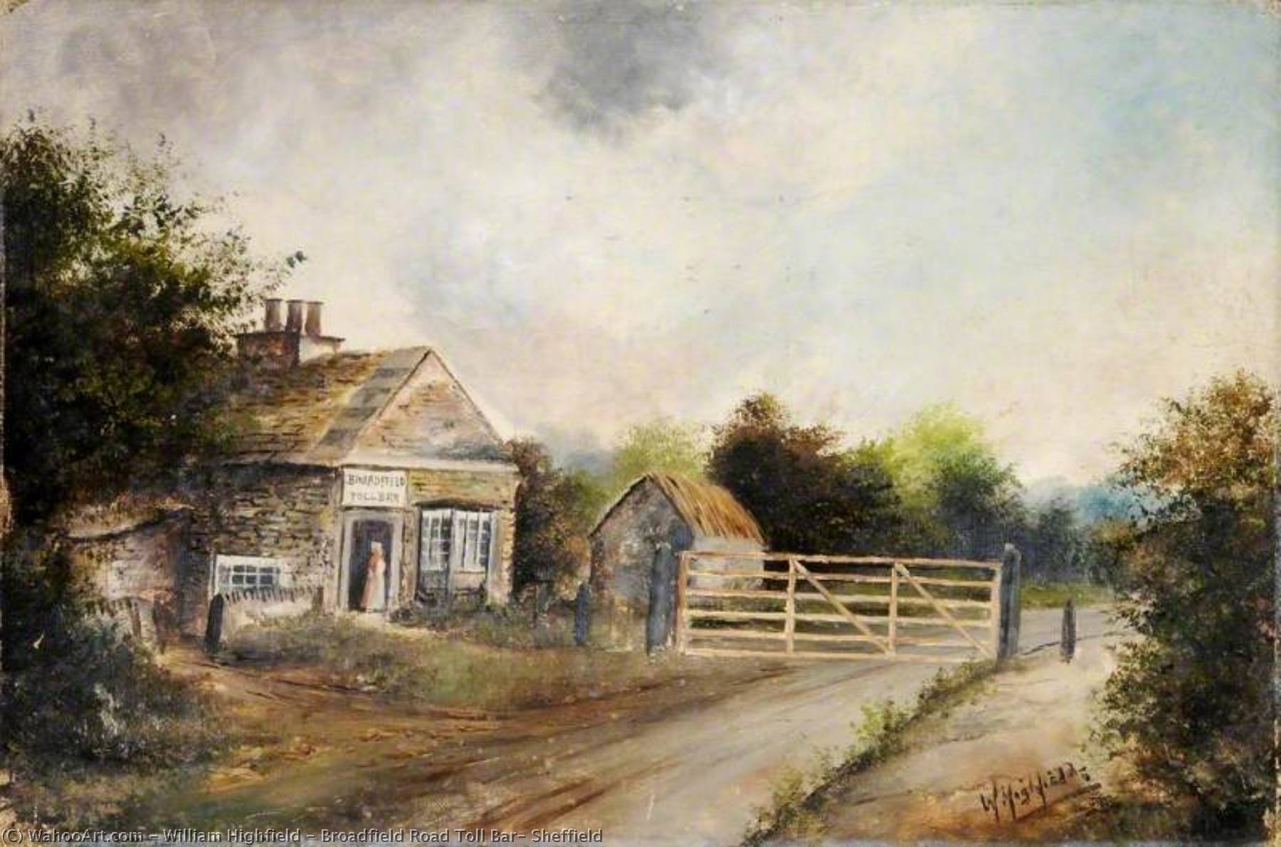 Wikioo.org - The Encyclopedia of Fine Arts - Painting, Artwork by William Highfield - Broadfield Road Toll Bar, Sheffield