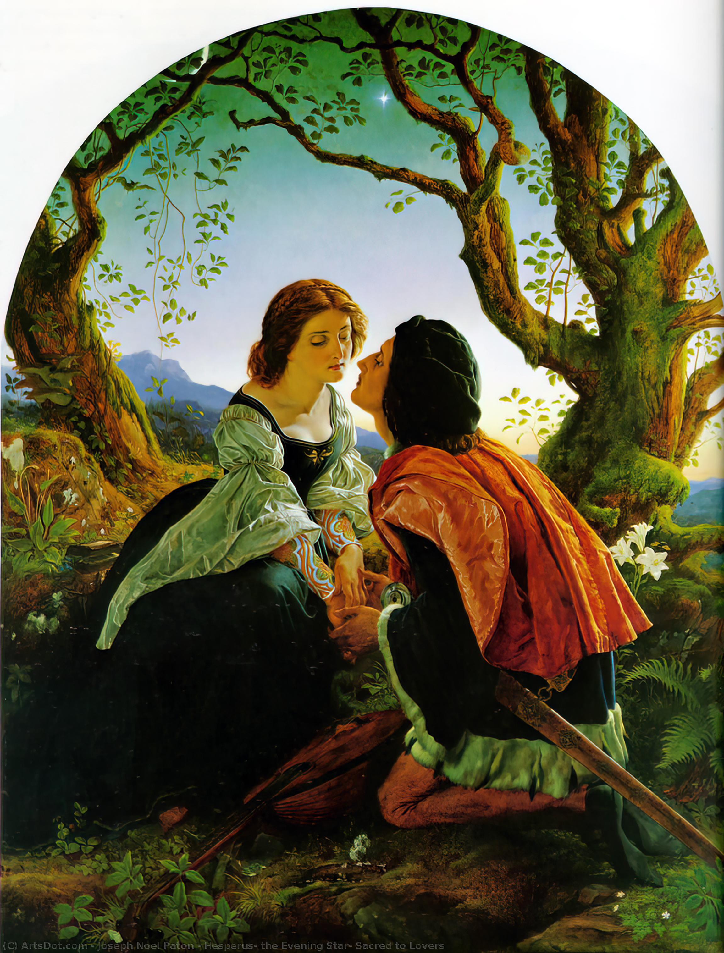 Wikioo.org - The Encyclopedia of Fine Arts - Painting, Artwork by Joseph Noel Paton - Hesperus, the Evening Star, Sacred to Lovers