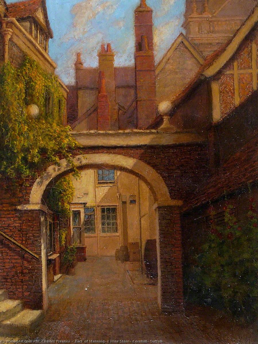 Wikioo.org - The Encyclopedia of Fine Arts - Painting, Artwork by W. Charles Prentice - Back of Manning's Wine Store, Cornhill, Suffolk