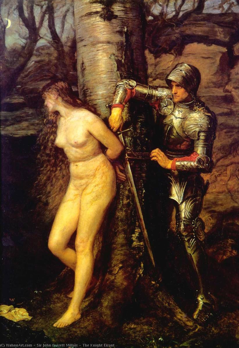 Wikioo.org – L'Enciclopedia delle Belle Arti - Pittura, Opere di John Everett Millais - Il cavaliere errante