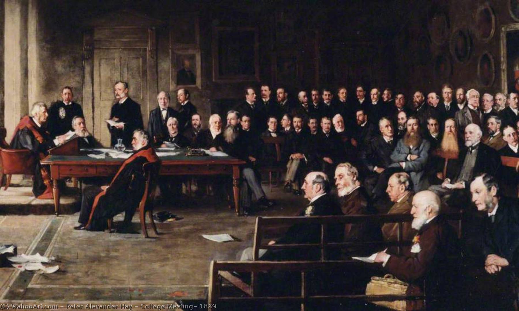 Wikioo.org - The Encyclopedia of Fine Arts - Painting, Artwork by Peter Alexander Hay - College Meeting, 1889