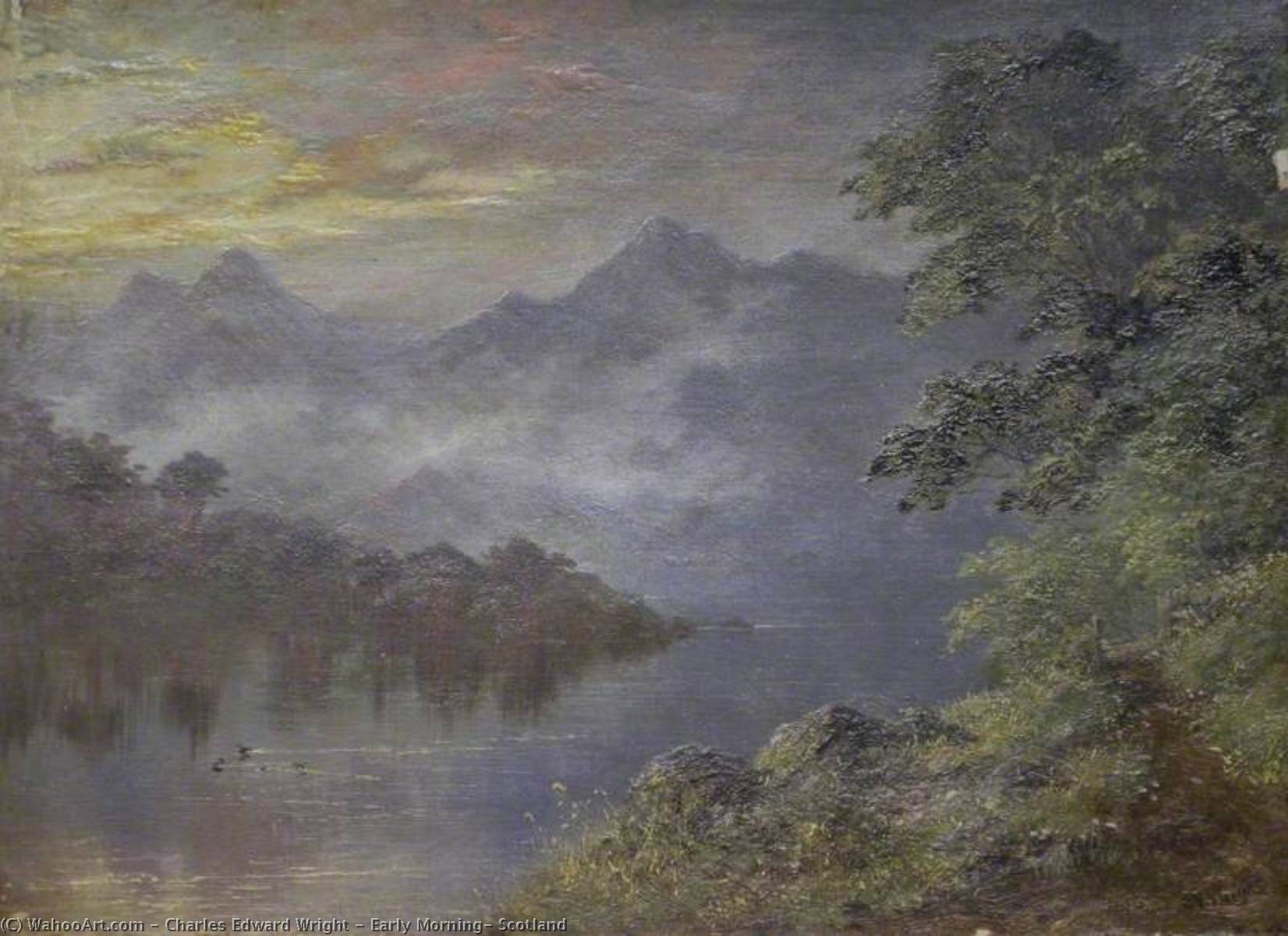 Wikioo.org - The Encyclopedia of Fine Arts - Painting, Artwork by Charles Edward Wright - Early Morning, Scotland