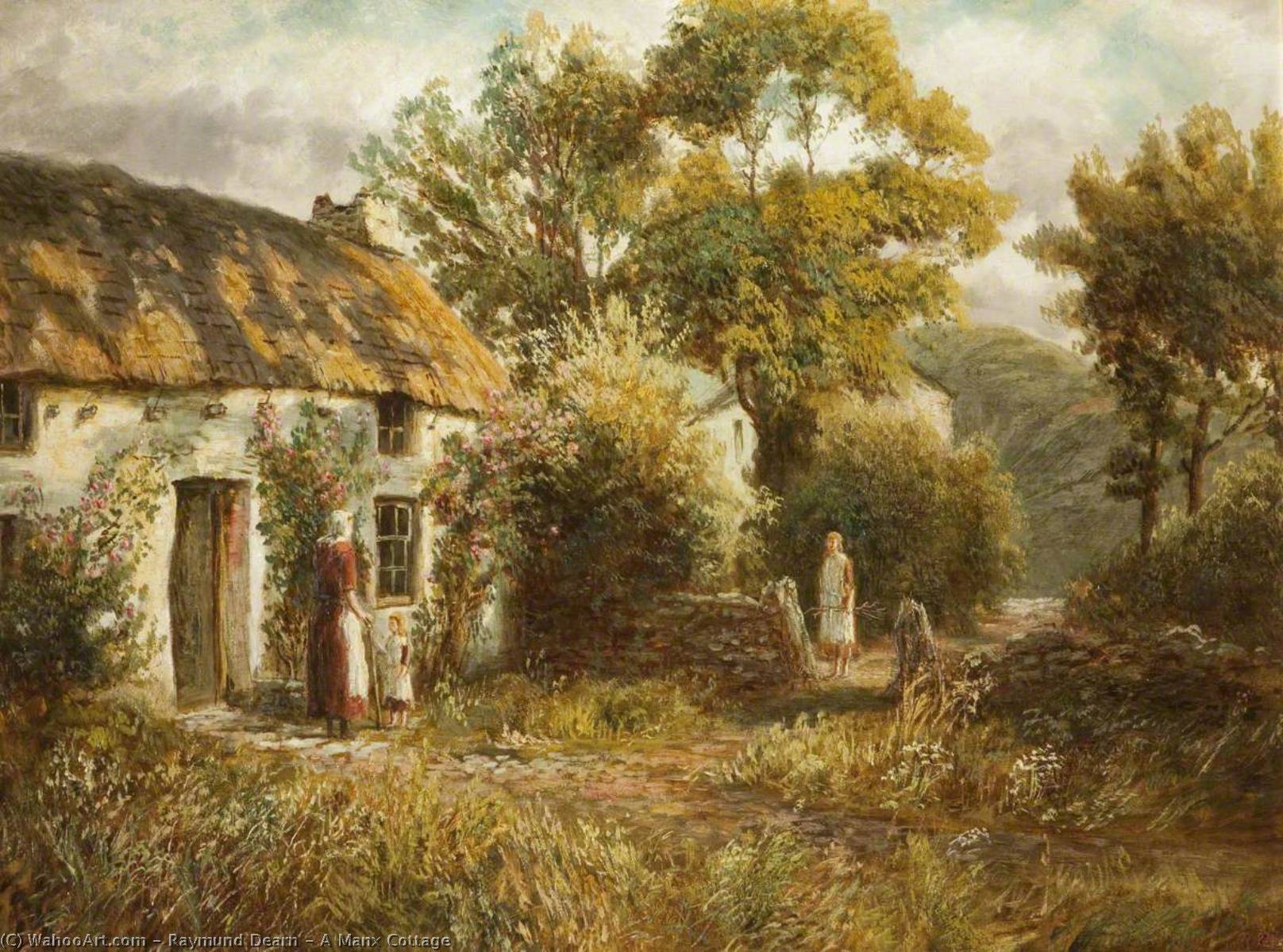 Wikioo.org - The Encyclopedia of Fine Arts - Painting, Artwork by Raymund Dearn - A Manx Cottage