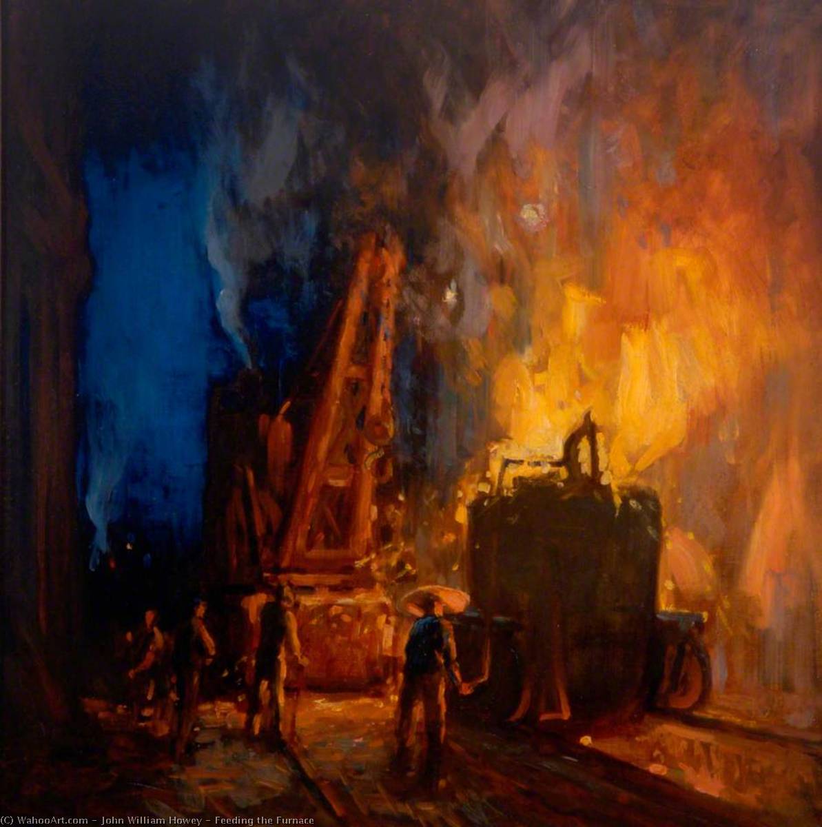 Wikioo.org - The Encyclopedia of Fine Arts - Painting, Artwork by John William Howey - Feeding the Furnace