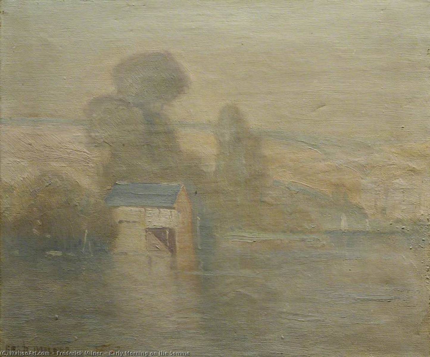 Wikioo.org - The Encyclopedia of Fine Arts - Painting, Artwork by Frederick Milner - Early Morning on the Somme