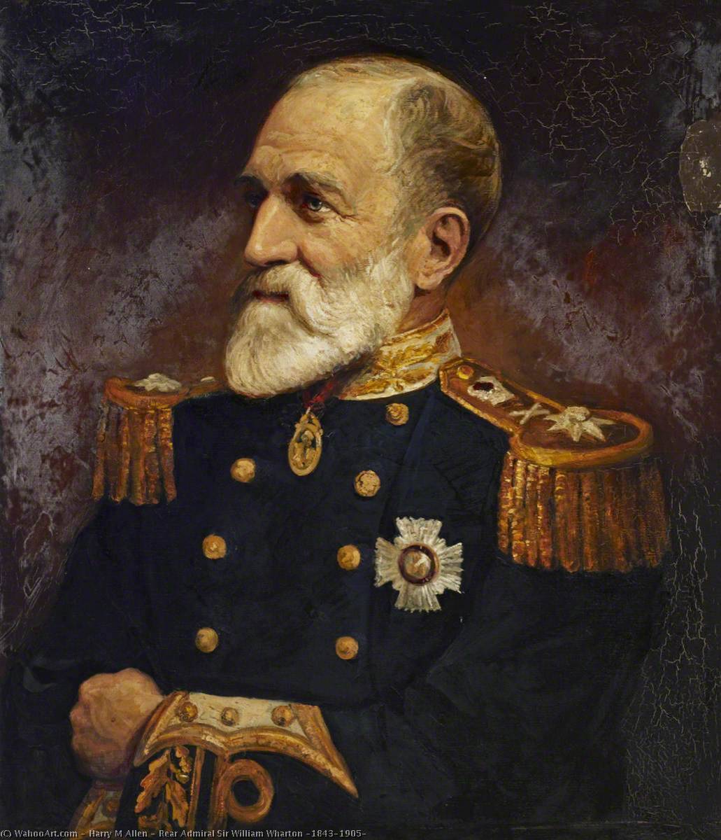 Wikioo.org - The Encyclopedia of Fine Arts - Painting, Artwork by Harry M Allen - Rear Admiral Sir William Wharton (1843–1905)