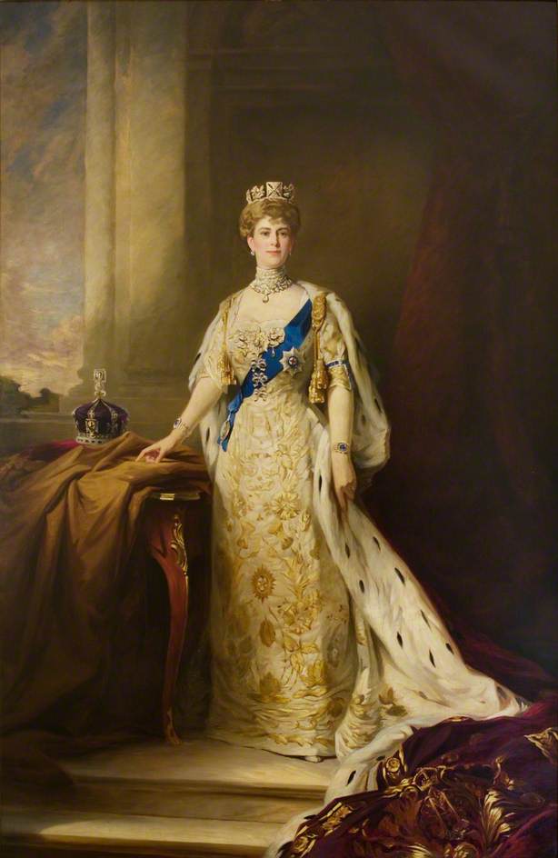 Wikioo.org - The Encyclopedia of Fine Arts - Painting, Artwork by Harry M Allen - Mary of Teck (1867–1953), Queen Consort of King George V (copy of Samuel Henry William Llewellyn)