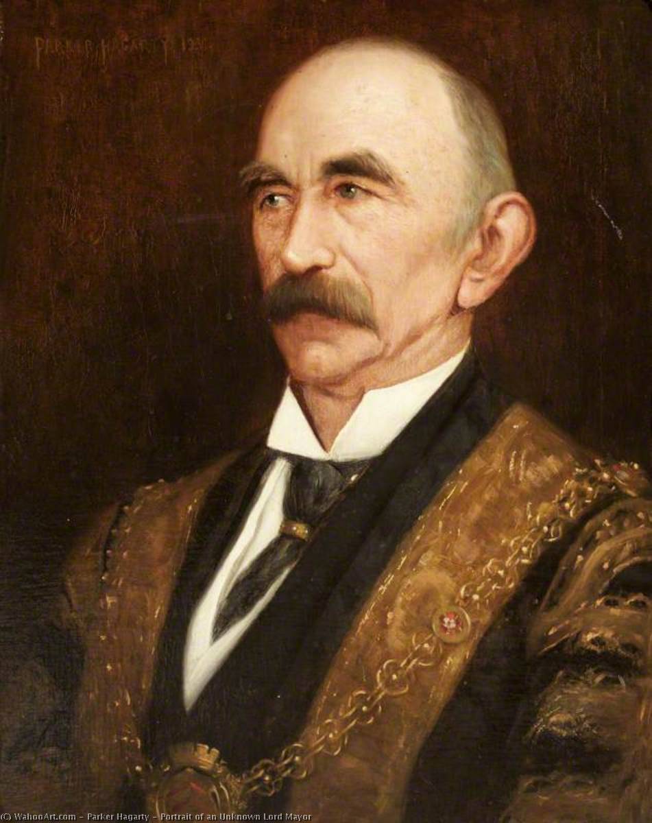 Wikioo.org - The Encyclopedia of Fine Arts - Painting, Artwork by Parker Hagarty - Portrait of an Unknown Lord Mayor