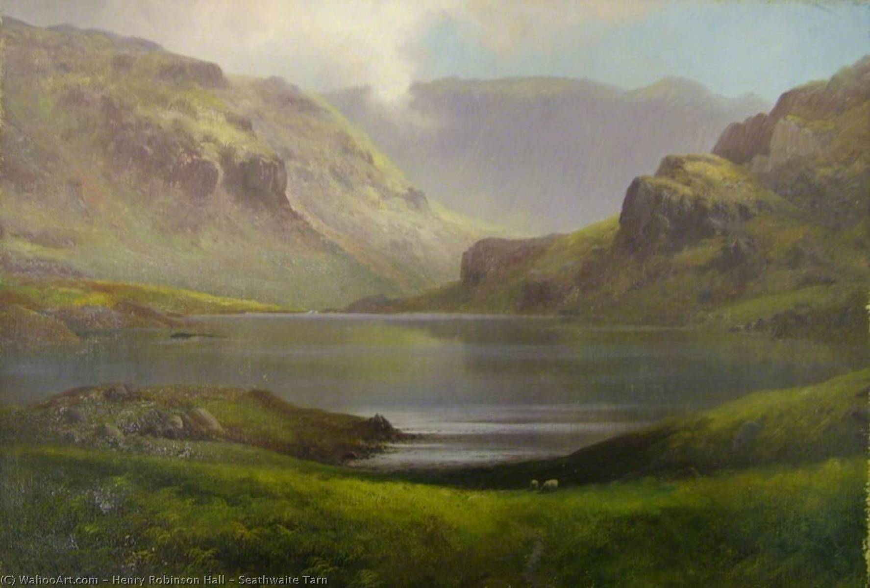 Wikioo.org - The Encyclopedia of Fine Arts - Painting, Artwork by Henry Robinson Hall - Seathwaite Tarn