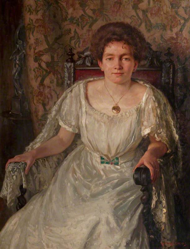 Wikioo.org - The Encyclopedia of Fine Arts - Painting, Artwork by Leonard Frank Skeats - Portrait of a Lady