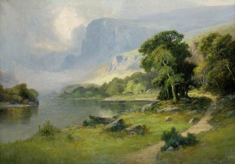 Wikioo.org - The Encyclopedia of Fine Arts - Painting, Artwork by Frank Thomas Carter - The Head of the Lake, Derwentwater, Cumbria