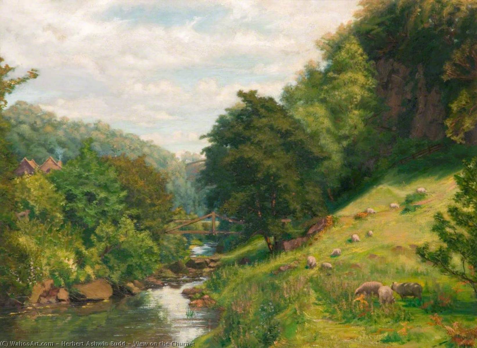 Wikioo.org - The Encyclopedia of Fine Arts - Painting, Artwork by Herbert Ashwin Budd - View on the Churnet