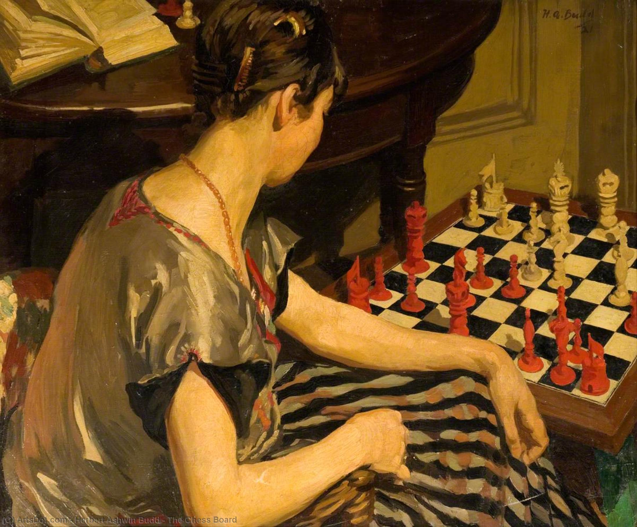 Wikioo.org - The Encyclopedia of Fine Arts - Painting, Artwork by Herbert Ashwin Budd - The Chess Board
