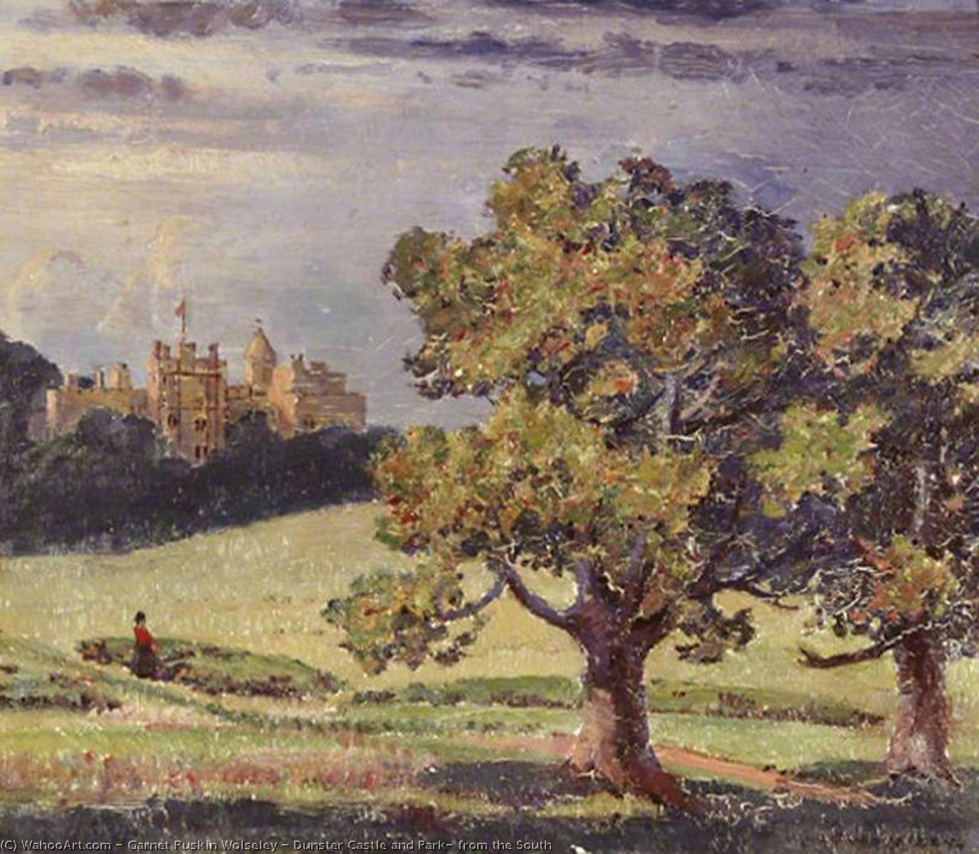 Wikioo.org - The Encyclopedia of Fine Arts - Painting, Artwork by Garnet Ruskin Wolseley - Dunster Castle and Park, from the South