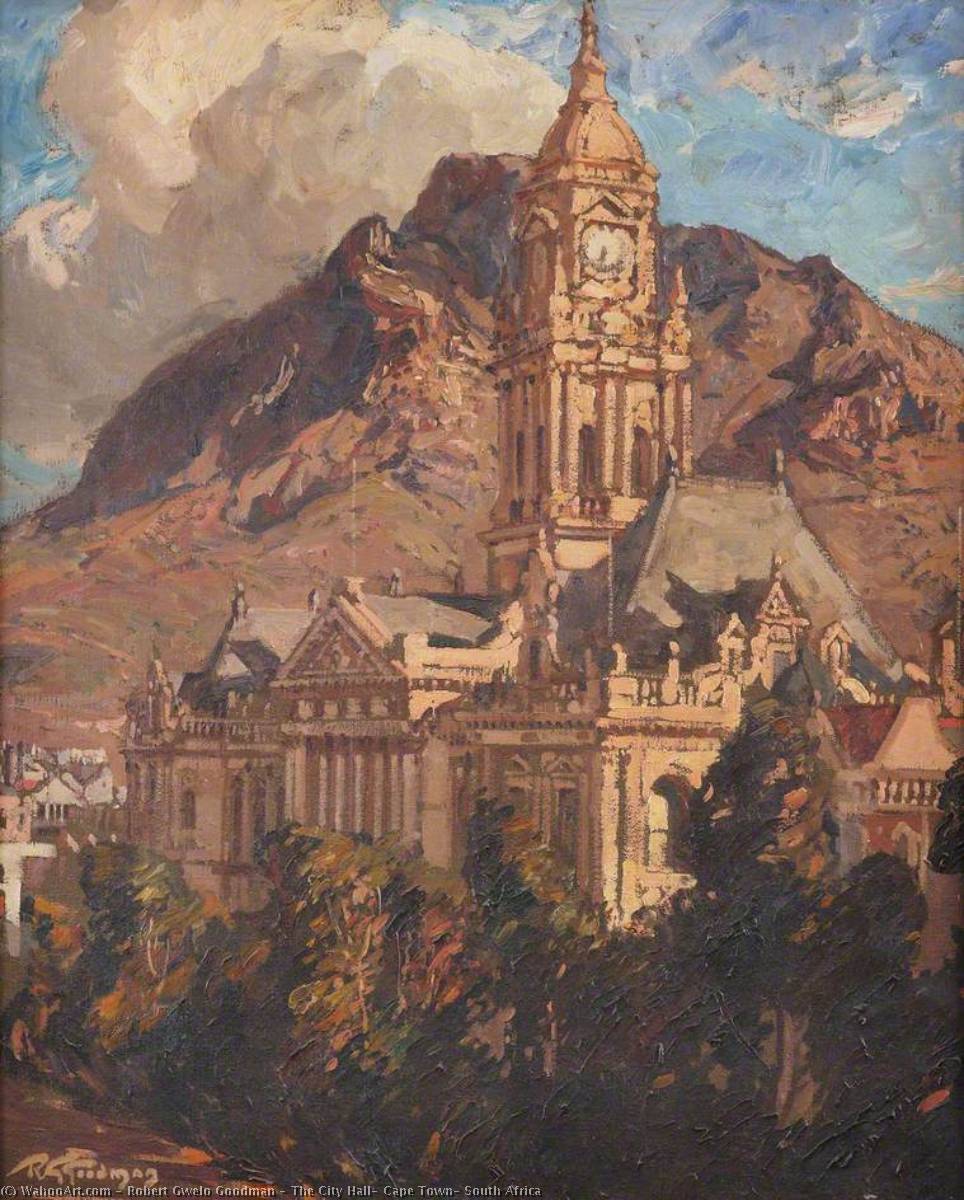 Wikioo.org - The Encyclopedia of Fine Arts - Painting, Artwork by Robert Gwelo Goodman - The City Hall, Cape Town, South Africa