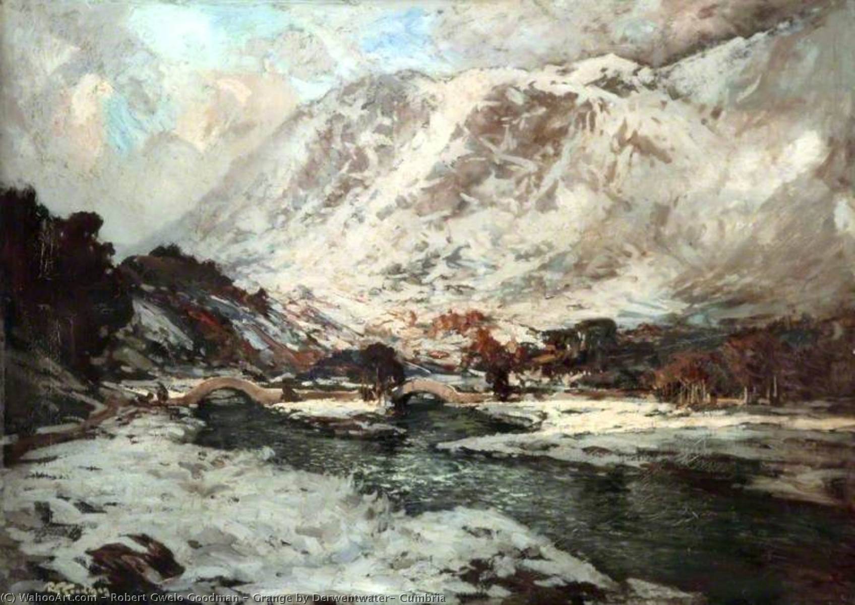 Wikioo.org - The Encyclopedia of Fine Arts - Painting, Artwork by Robert Gwelo Goodman - Grange by Derwentwater, Cumbria