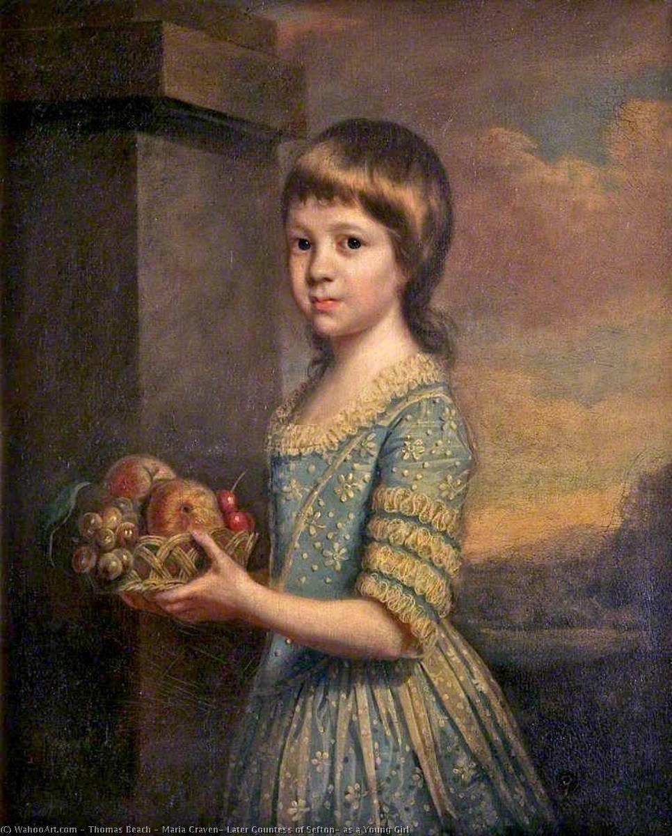 Wikioo.org - The Encyclopedia of Fine Arts - Painting, Artwork by Thomas Beach - Maria Craven, Later Countess of Sefton, as a Young Girl