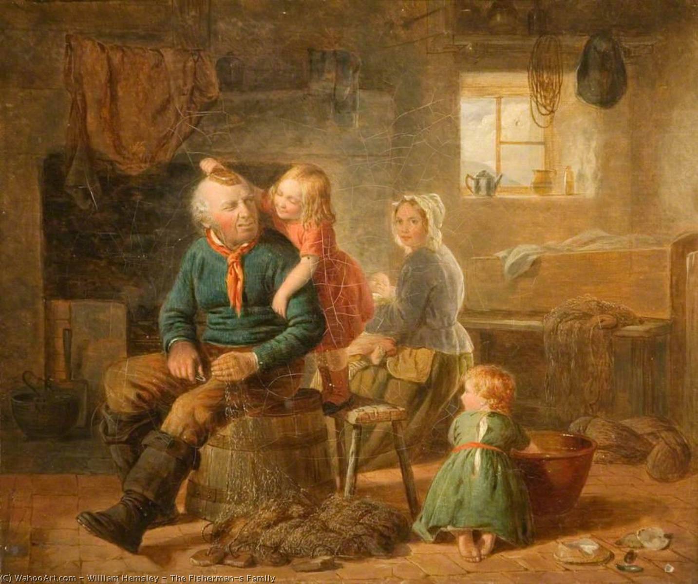 Wikioo.org - The Encyclopedia of Fine Arts - Painting, Artwork by William Hemsley - The Fisherman's Family