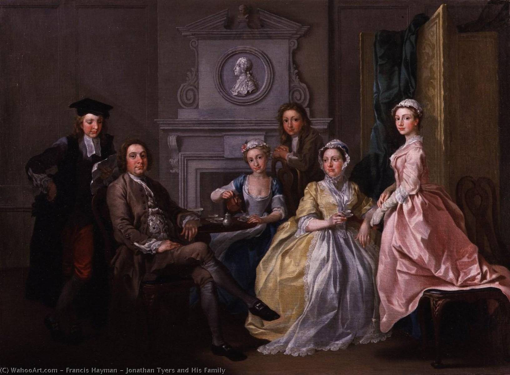 WikiOO.org - אנציקלופדיה לאמנויות יפות - ציור, יצירות אמנות Francis Hayman - Jonathan Tyers and His Family