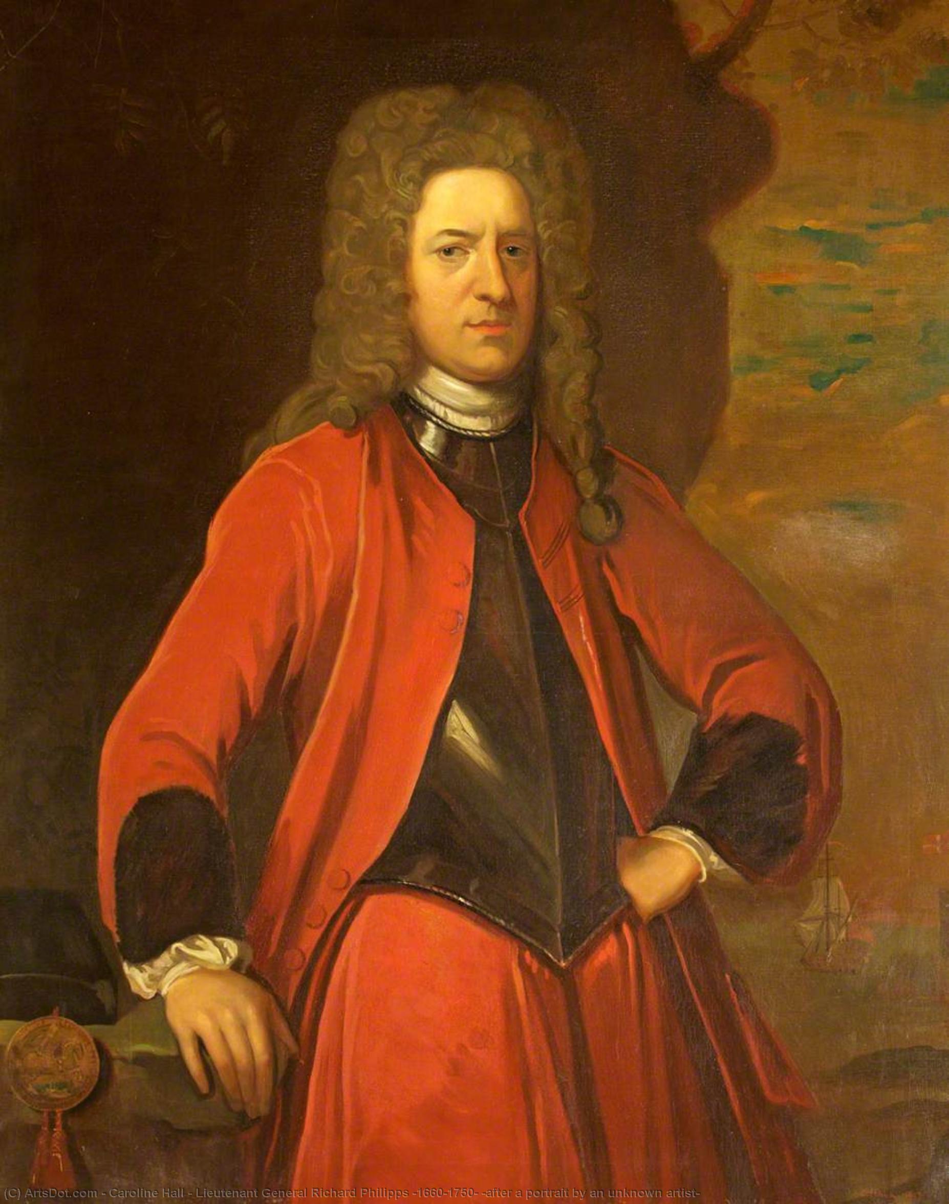 Wikioo.org - The Encyclopedia of Fine Arts - Painting, Artwork by Caroline Hall - Lieutenant General Richard Philipps (1660–1750) (after a portrait by an unknown artist)