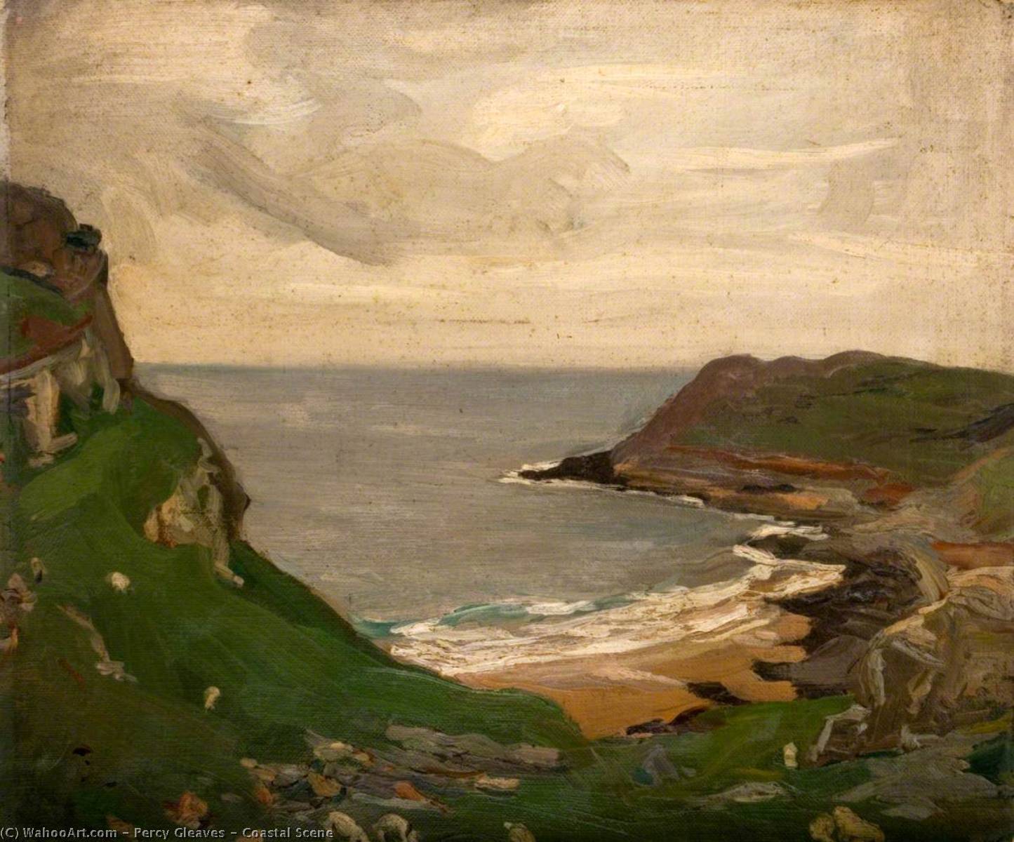 Wikioo.org - The Encyclopedia of Fine Arts - Painting, Artwork by Percy Gleaves - Coastal Scene