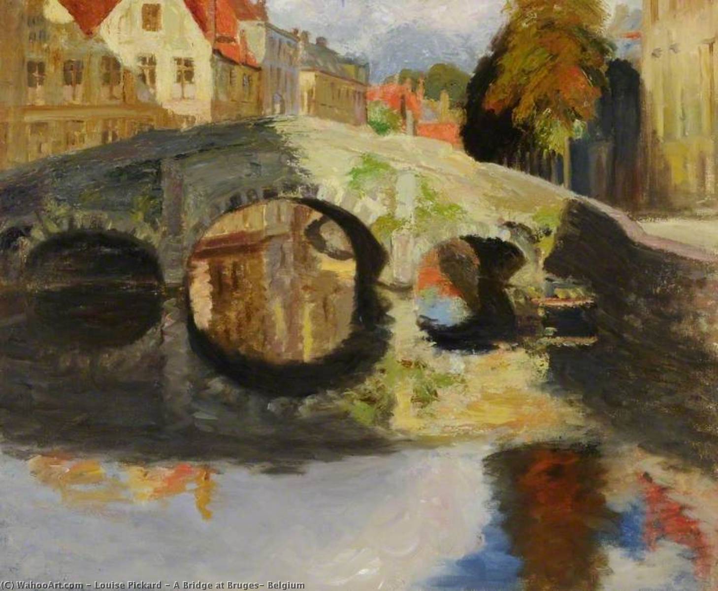 Wikioo.org - The Encyclopedia of Fine Arts - Painting, Artwork by Louise Pickard - A Bridge at Bruges, Belgium