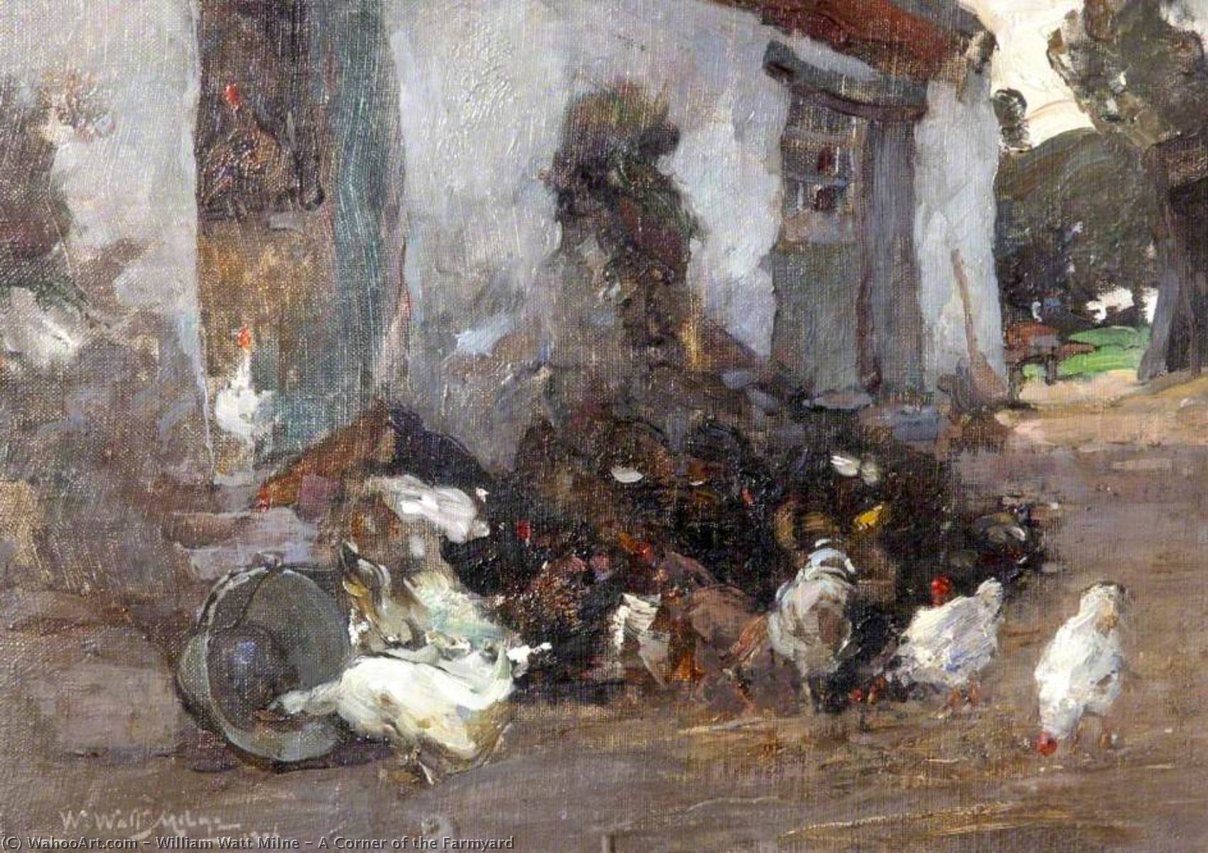 Wikioo.org - The Encyclopedia of Fine Arts - Painting, Artwork by William Watt Milne - A Corner of the Farmyard