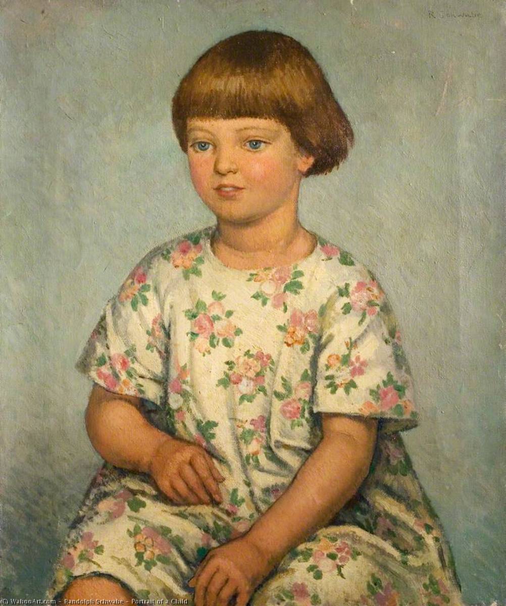 Wikioo.org - The Encyclopedia of Fine Arts - Painting, Artwork by Randolph Schwabe - Portrait of a Child
