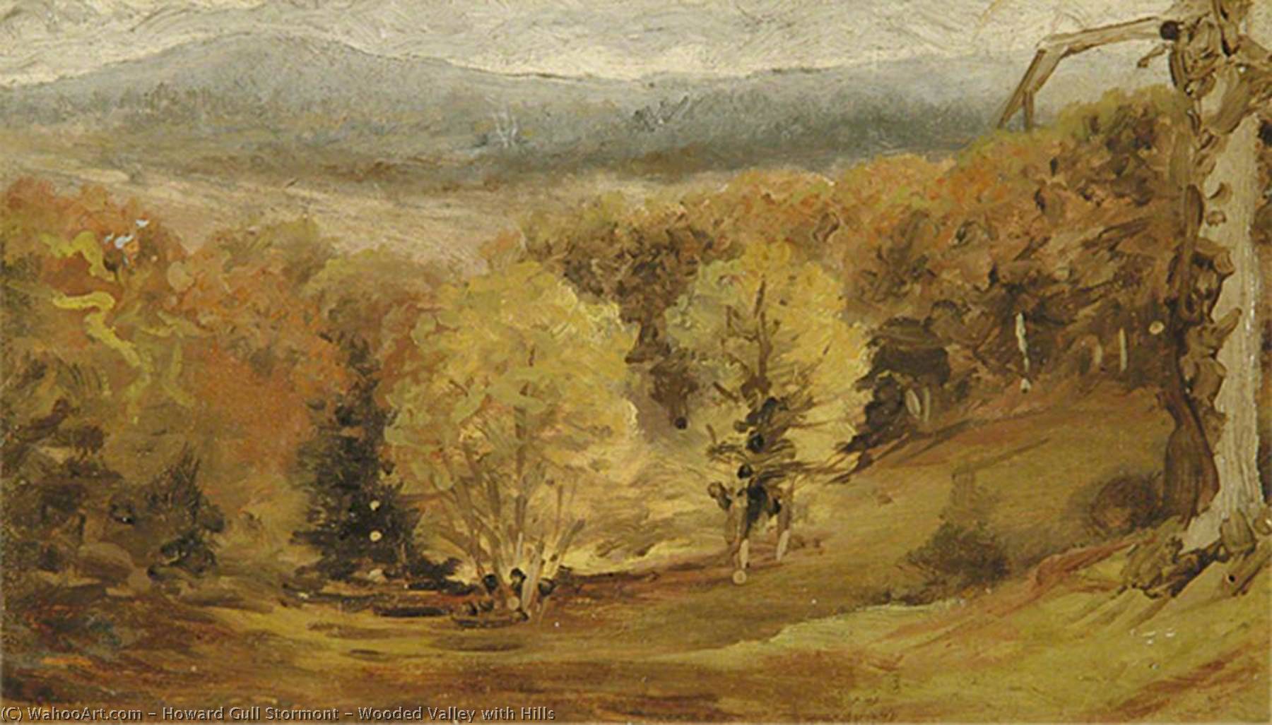 Wikioo.org - The Encyclopedia of Fine Arts - Painting, Artwork by Howard Gull Stormont - Wooded Valley with Hills