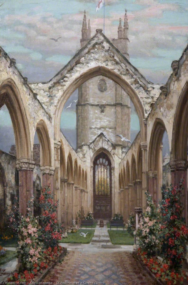 Wikioo.org - The Encyclopedia of Fine Arts - Painting, Artwork by Guy Lipscombe - St Andrew's as a Garden Church