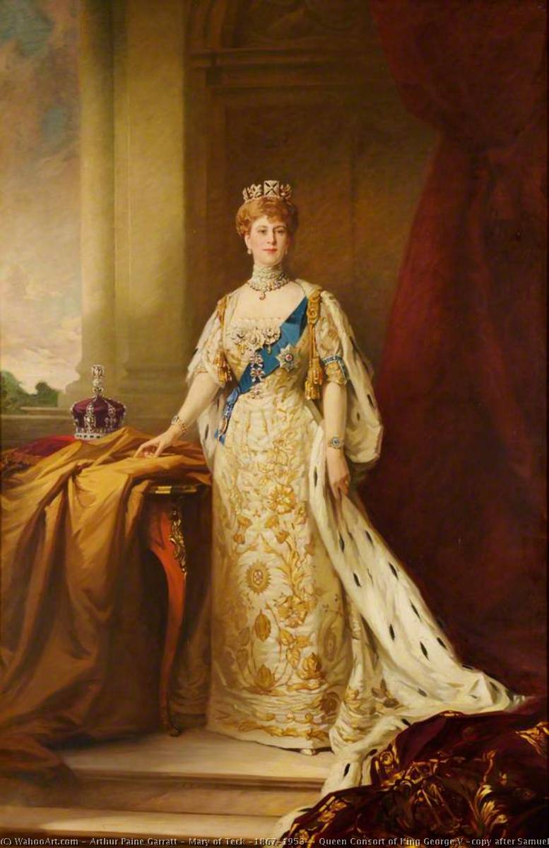 Wikioo.org - The Encyclopedia of Fine Arts - Painting, Artwork by Arthur Paine Garratt - Mary of Teck (1867–1953), Queen Consort of King George V (copy after Samuel William Henry Llewellyn)