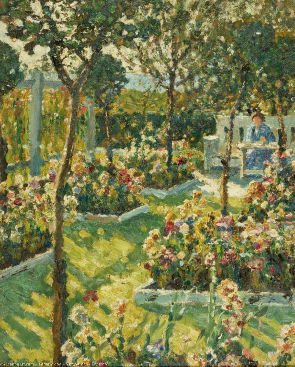 Wikioo.org - The Encyclopedia of Fine Arts - Painting, Artwork by Edgar Wood - The Garden, Redcroft