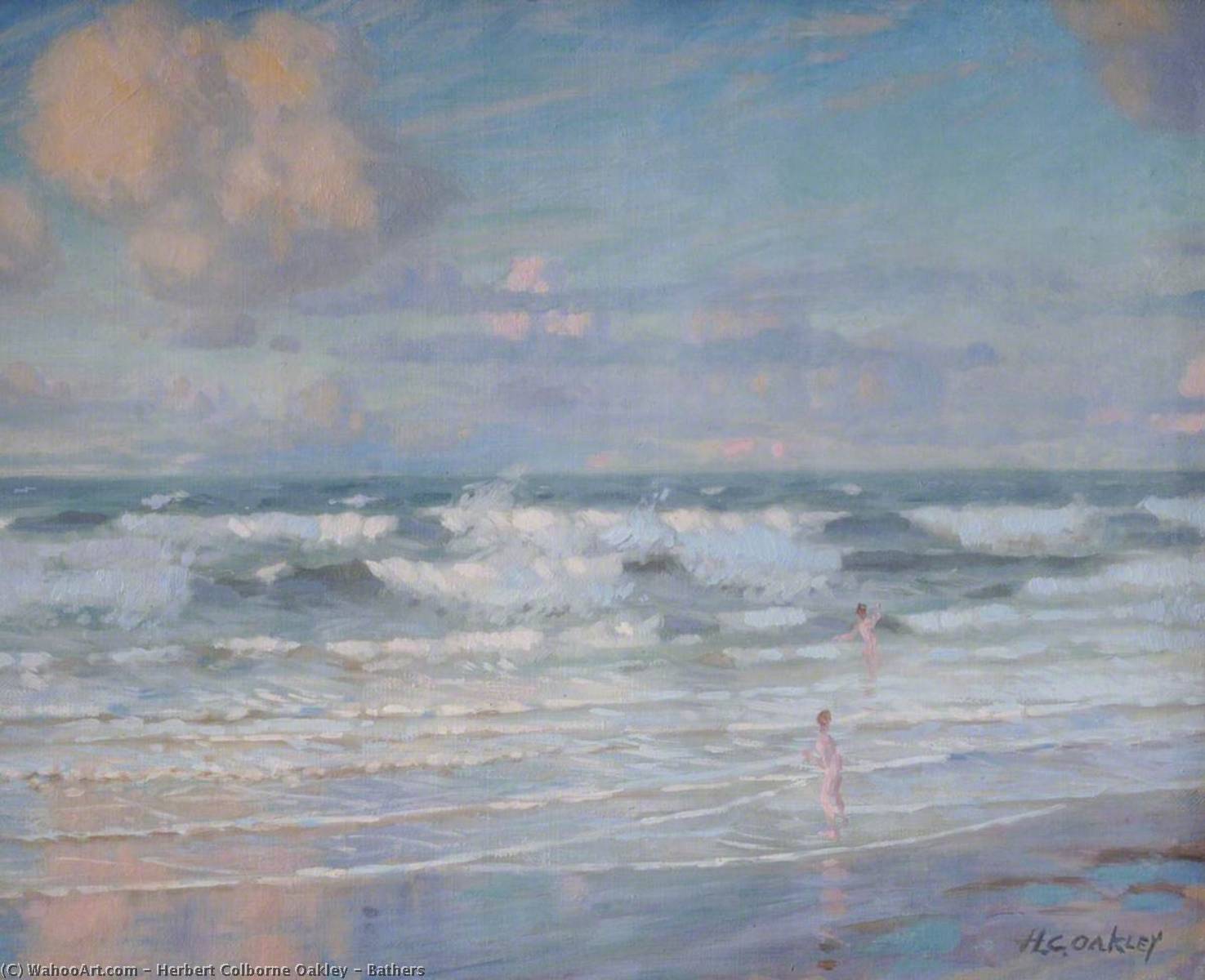 Wikioo.org - The Encyclopedia of Fine Arts - Painting, Artwork by Herbert Colborne Oakley - Bathers