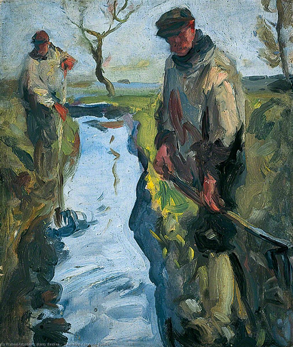 Wikioo.org - The Encyclopedia of Fine Arts - Painting, Artwork by Harry Becker - Two Men Clearing Banks