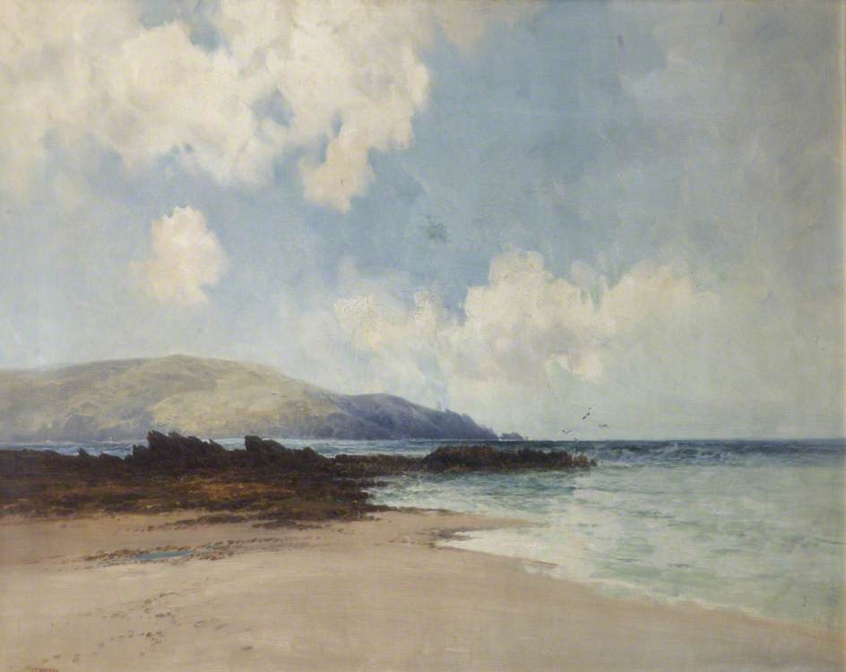 Wikioo.org - The Encyclopedia of Fine Arts - Painting, Artwork by Frederick John Widgery - Coastal View (Mouth of the Yealm, Devon)