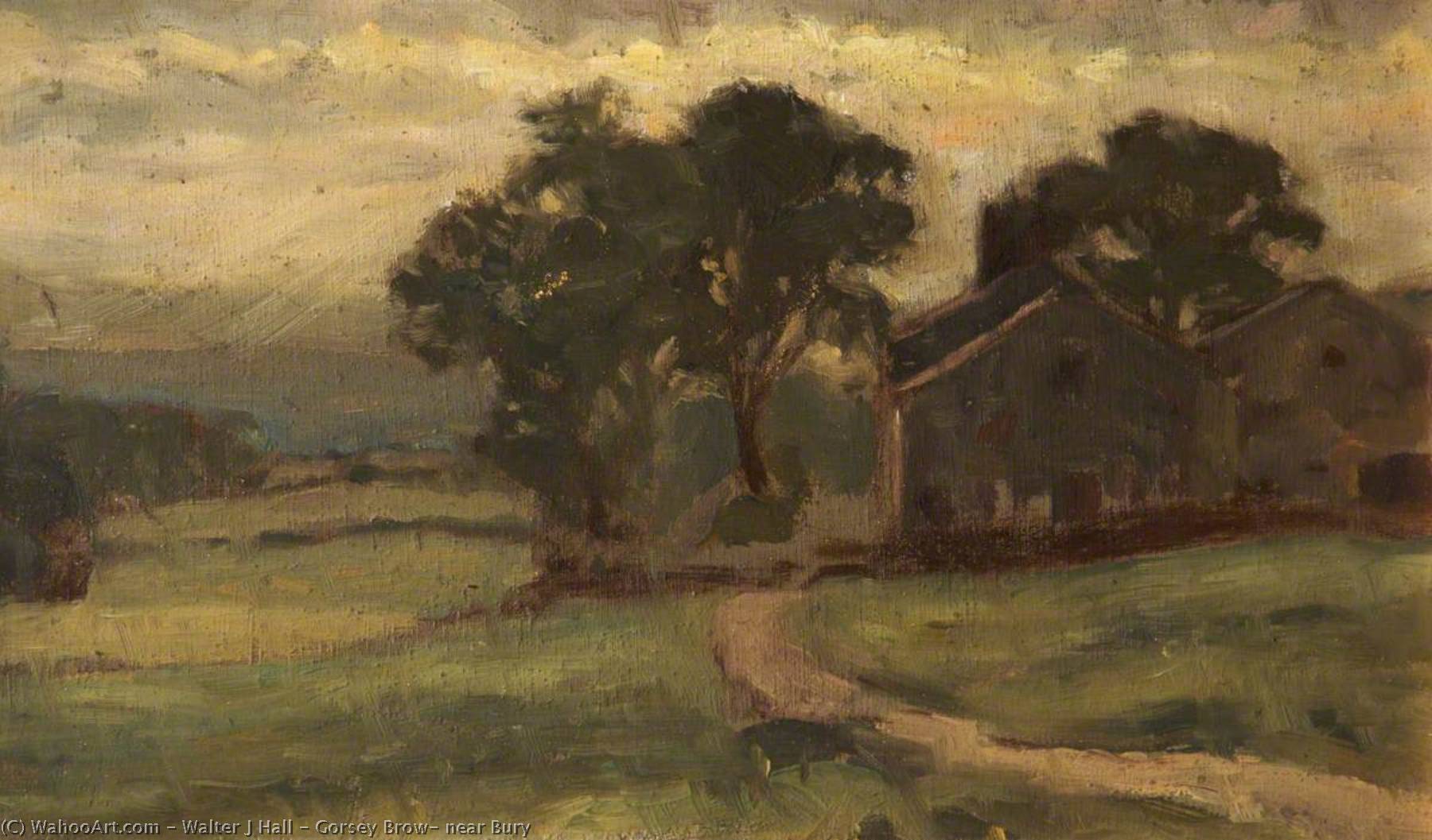 Wikioo.org - The Encyclopedia of Fine Arts - Painting, Artwork by Walter J Hall - Gorsey Brow, near Bury